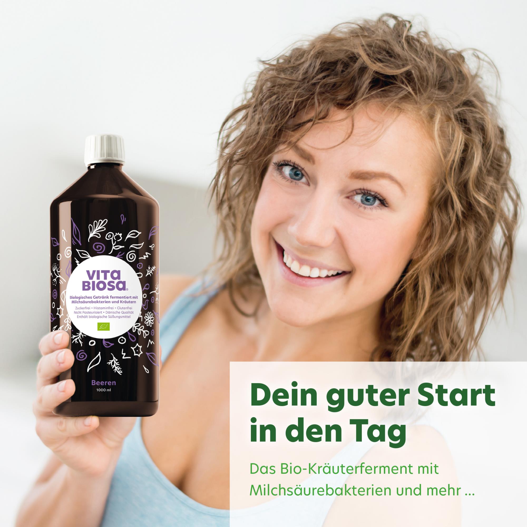 Vita Biosa Beeren Kräuterfermentgetränk 100% biologisch Milchsäurebakterien ohne Zucker vegan